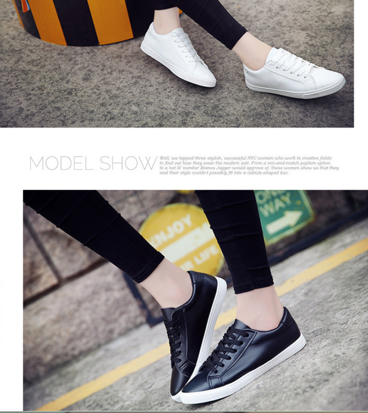 Spring and autumn with small white shoes female flat leather canvas shoes women's shoes casual shoes
