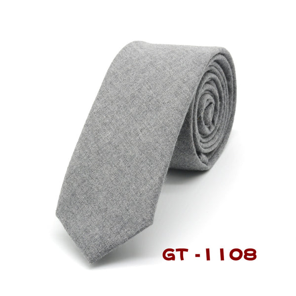 Solid Color Striped Fashion Narrow Tie Male British Formal Wear Girl Cotton Small Tie