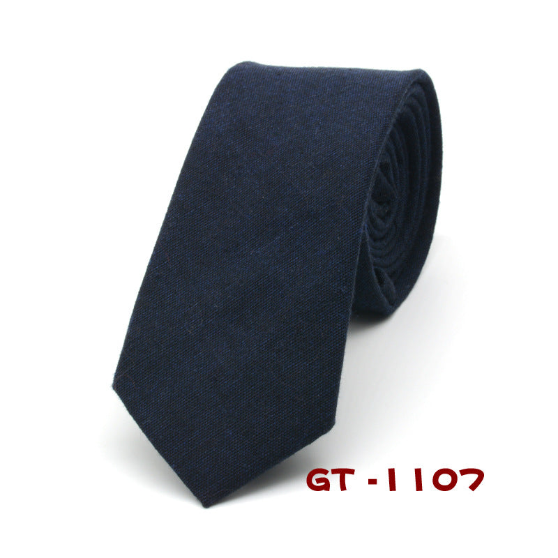 Solid Color Striped Fashion Narrow Tie Male British Formal Wear Girl Cotton Small Tie