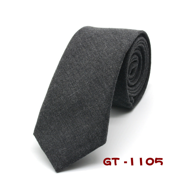 Solid Color Striped Fashion Narrow Tie Male British Formal Wear Girl Cotton Small Tie