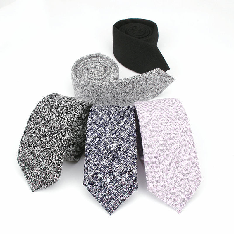 Men's Neckties Wholesale Super Narrow Spot Imitation Wool 6cm