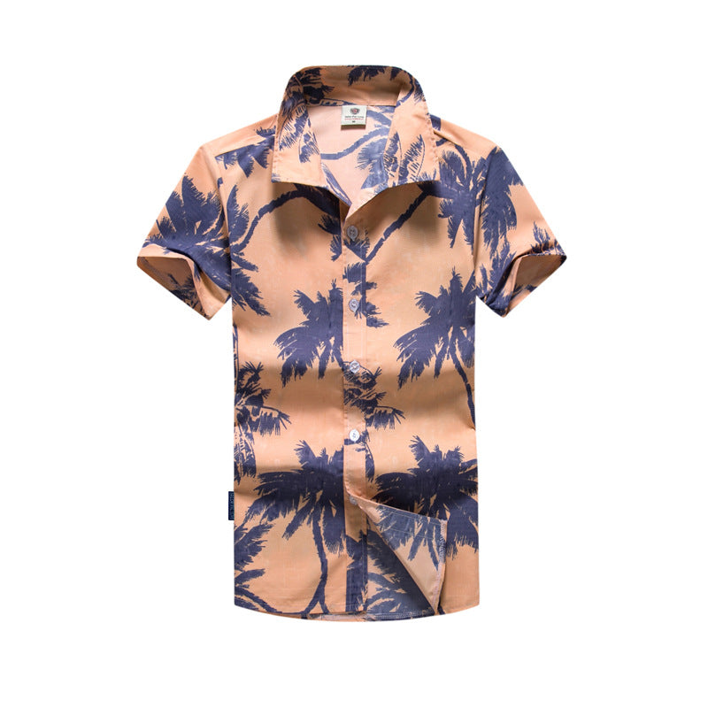 Summer Short-Sleeved Beach Shirt Men
