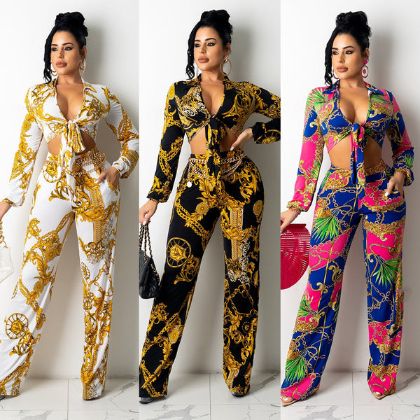 Sports And Leisure Milk Silk Printing Two-Piece Suit