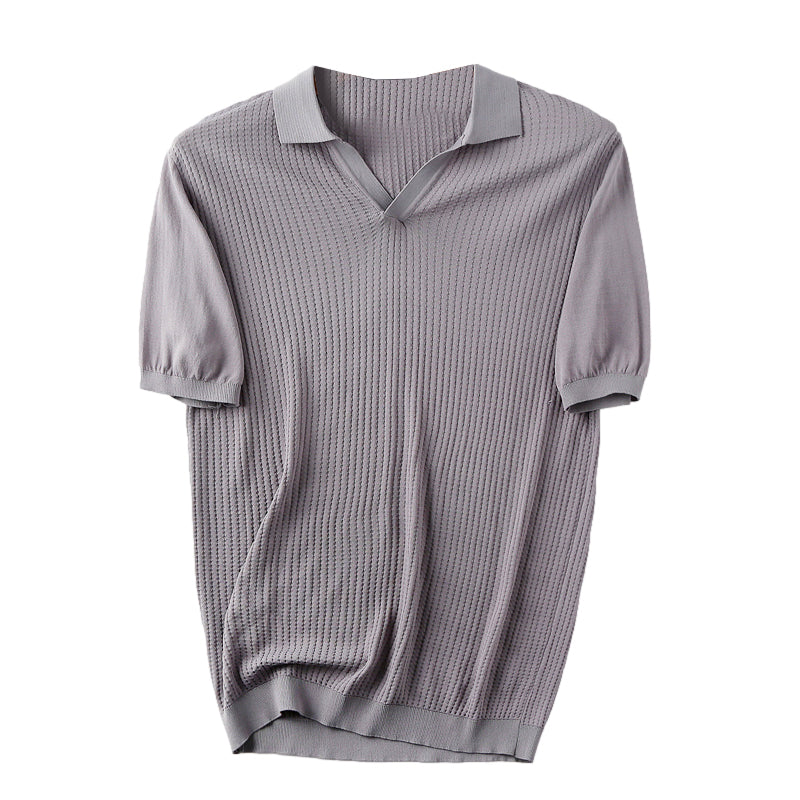 Knitted Cold Ice Silk Lightweight Breathable Elastic Short Sleeves