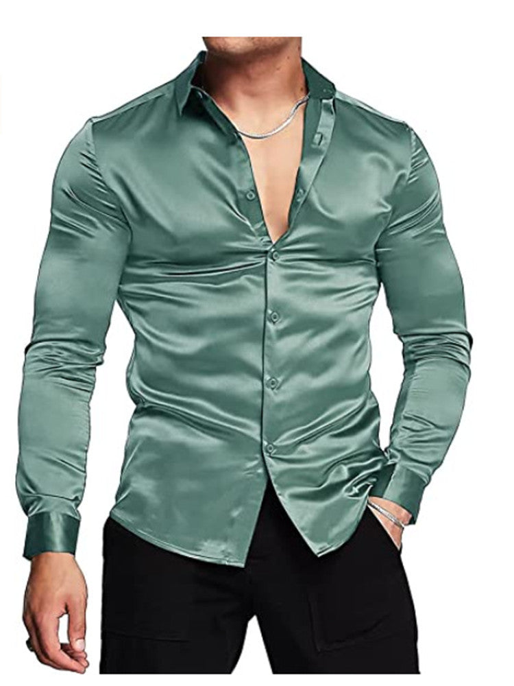 Men's Stylish Satin Lounge Shirt
