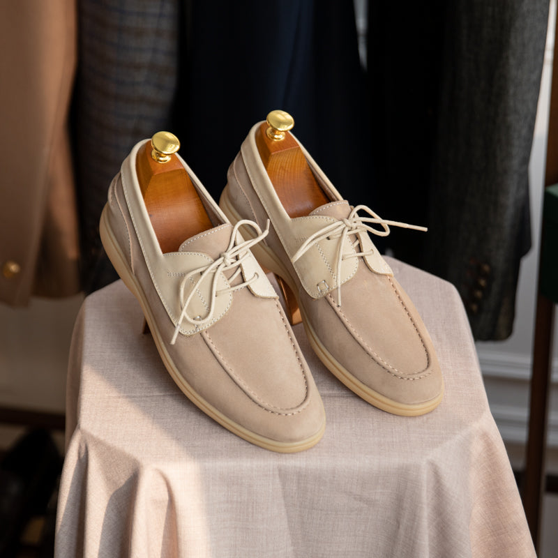Lace-up Vintage High Mercerized Suede Sailing Shoes