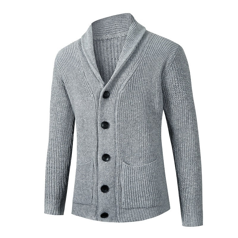 Men's Simple Plain Color Knitting Cardigan Sweater