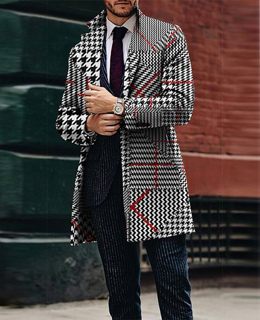 Large Suit Collar Pocket Men's Coat
