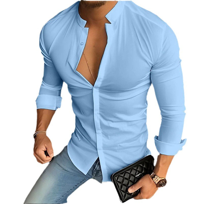 Men's Casual Fashion Stand Collar Shirt