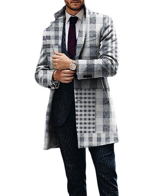 Large Suit Collar Pocket Men's Coat