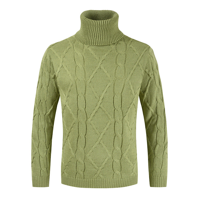 Turtleneck Sweater Men Loose Solid Color