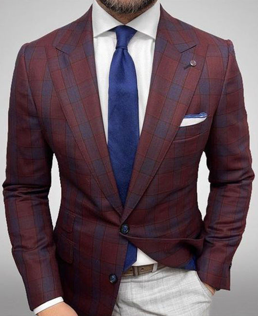 Men's Striped Blazer Casual Slim Fit