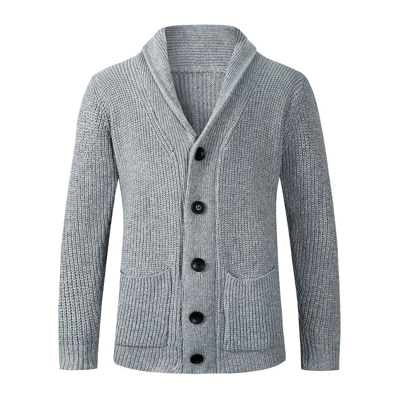 Men's Simple Plain Color Knitting Cardigan Sweater