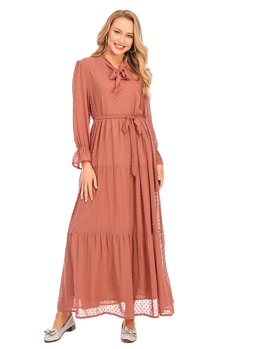 Women's Patchwork Long Sleeved Fashionable Dress