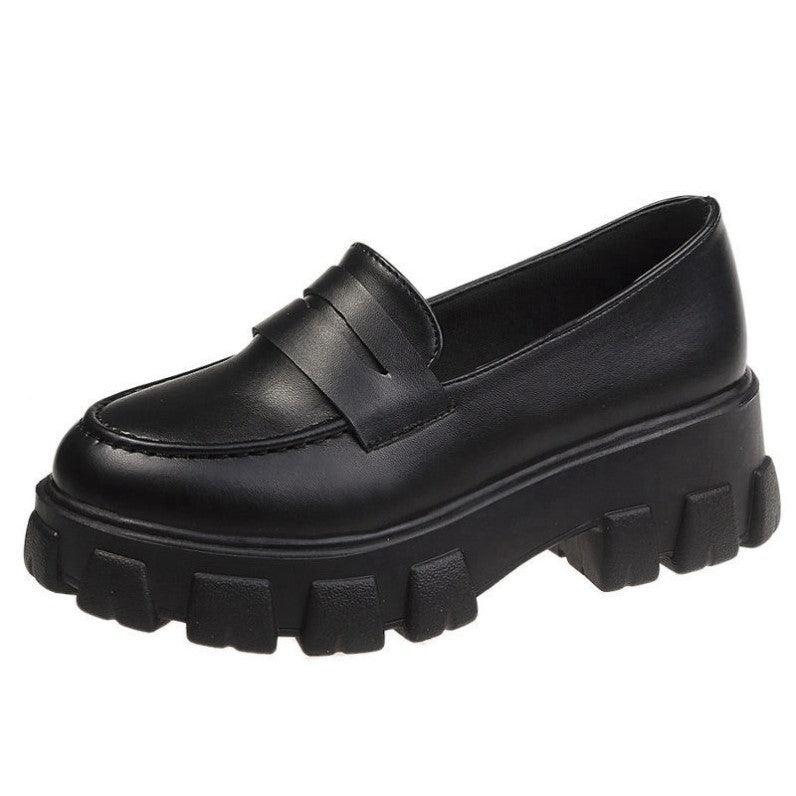Spring And Autumn Thick-heeled All-match Lazy One-foot Loafers