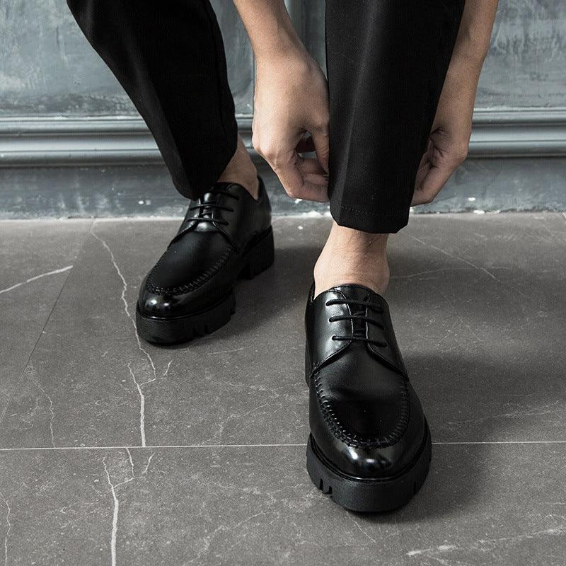 British fashion pointed toe platform men's shoes