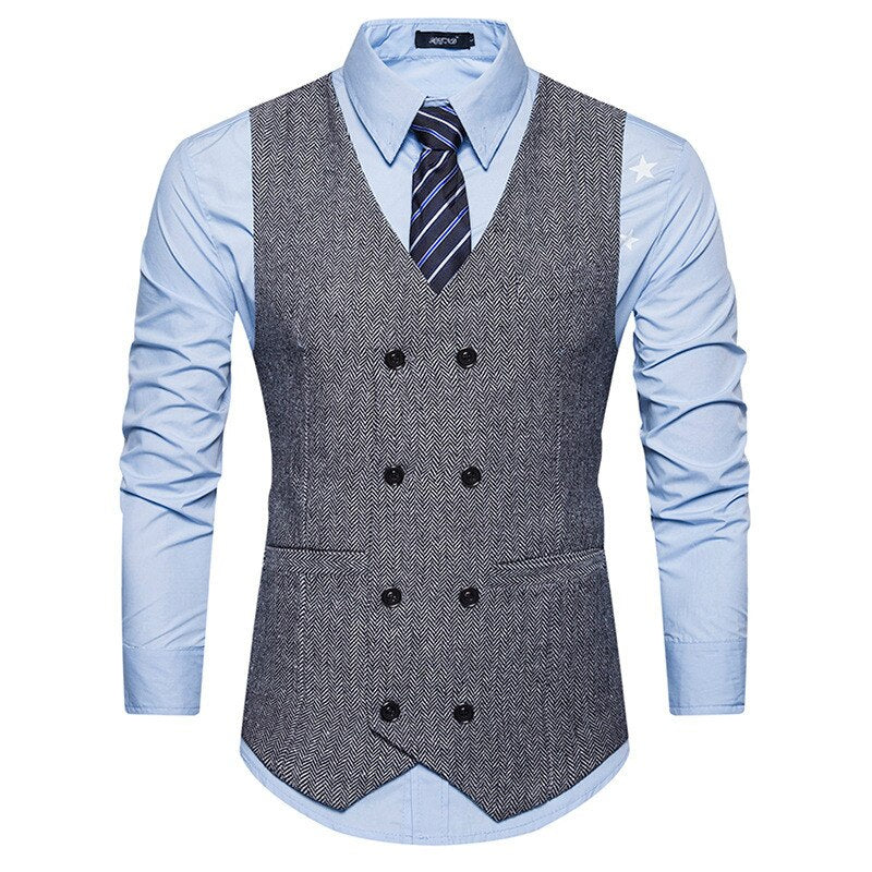 Men's woolen double breasted vest