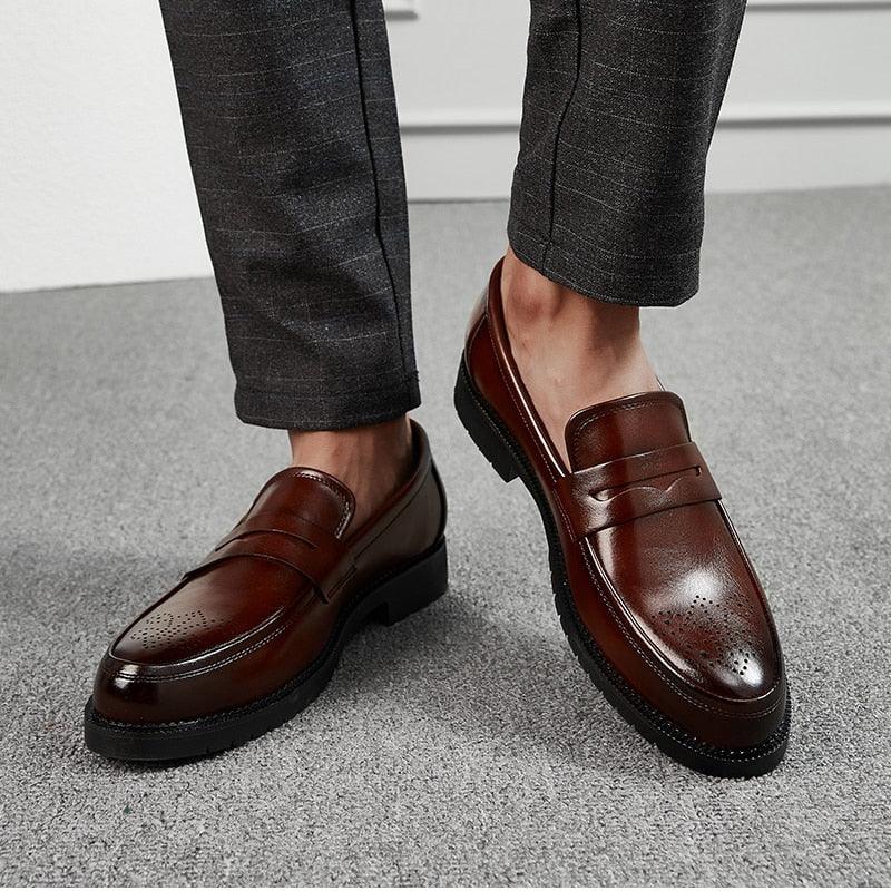 British business men's formal leather shoes