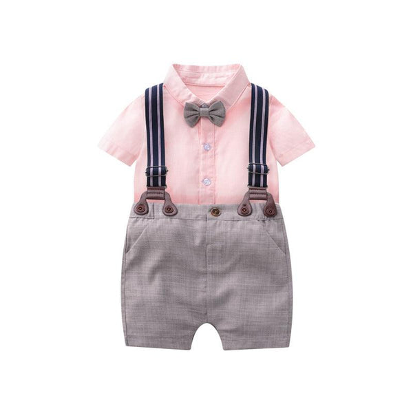 Baby gentleman suit summer short-sleeved baby clothes