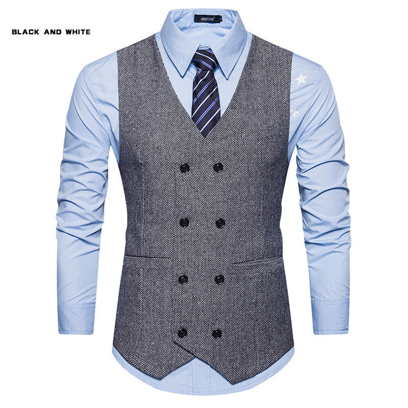 Men's woolen double breasted vest