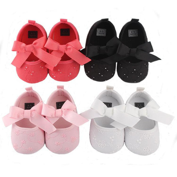 Baby Cotton Shoes Elastic Band Bow Baby Walking Shoes