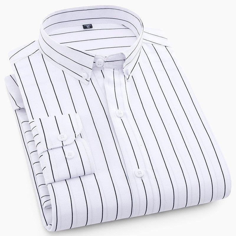 Men's long sleeve shirt business casual plaid