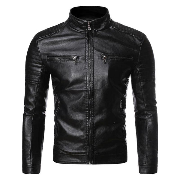 Stand collar motorcycle leather