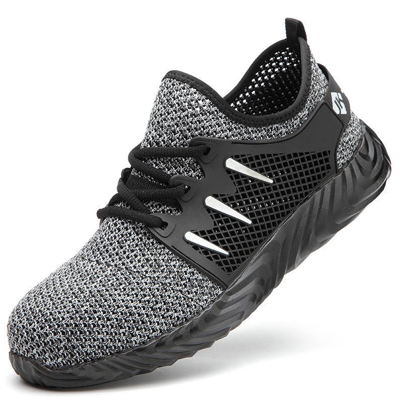 Steel-toed flying mesh protective shoes