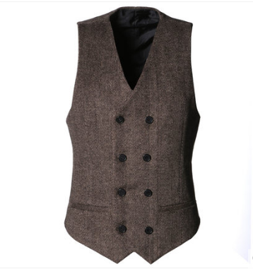 Men's woolen double-breasted vest