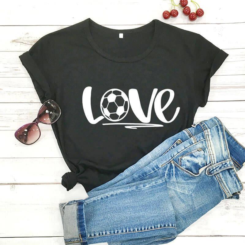 Football with Love European and American Women's Top Short Sleeve