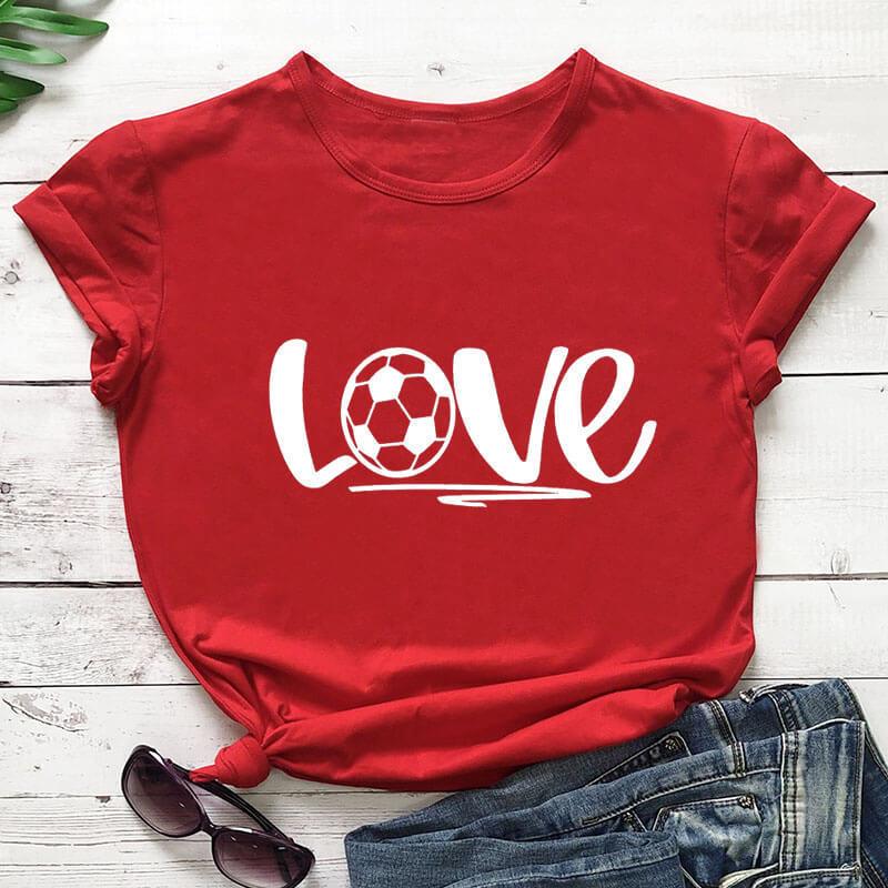 Football with Love European and American Women's Top Short Sleeve