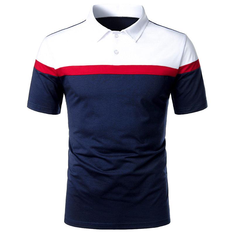 Color Matching Design Casual With Men's Short Sleeves