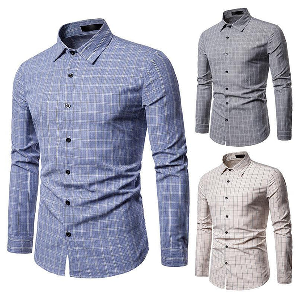 Business Plaid Casual Long-sleeved Shirt