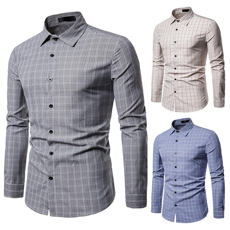 Business Plaid Casual Long-sleeved Shirt