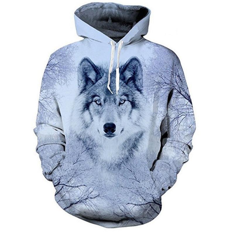 Digital Printed Wolf Series Hooded Sweater