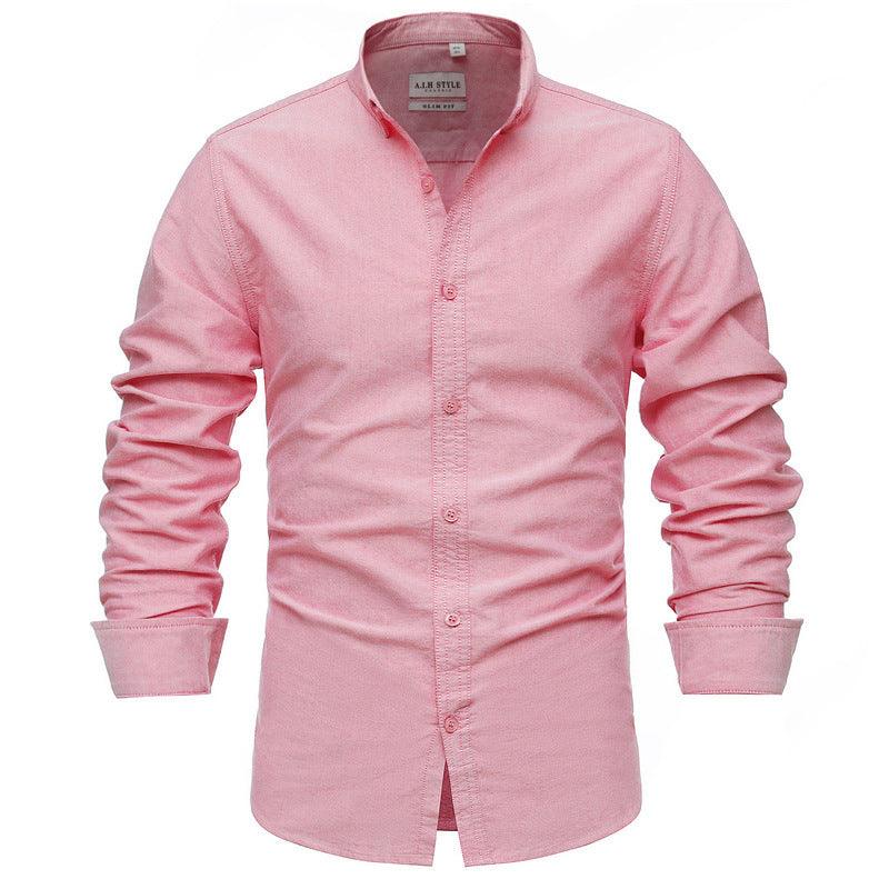 Pure Color Cotton Oxford Shirt Quality Business Casual Men's Slim Shirt