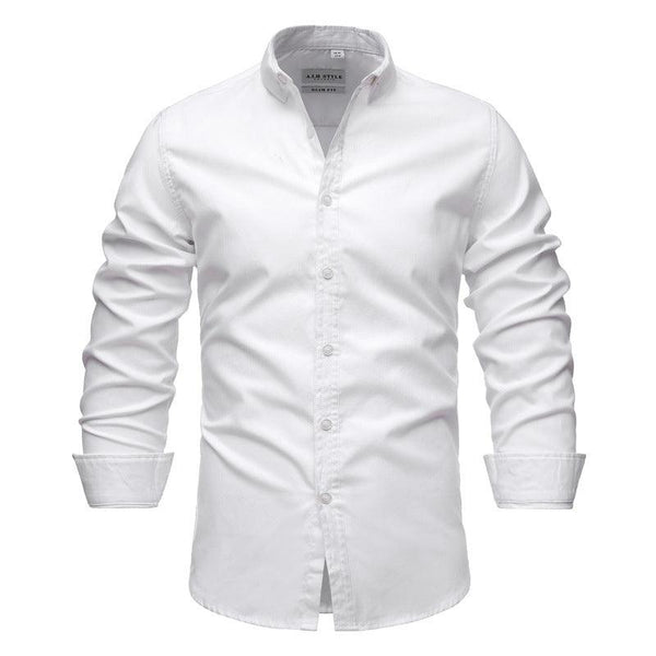 Pure Color Cotton Oxford Shirt Quality Business Casual Men's Slim Shirt