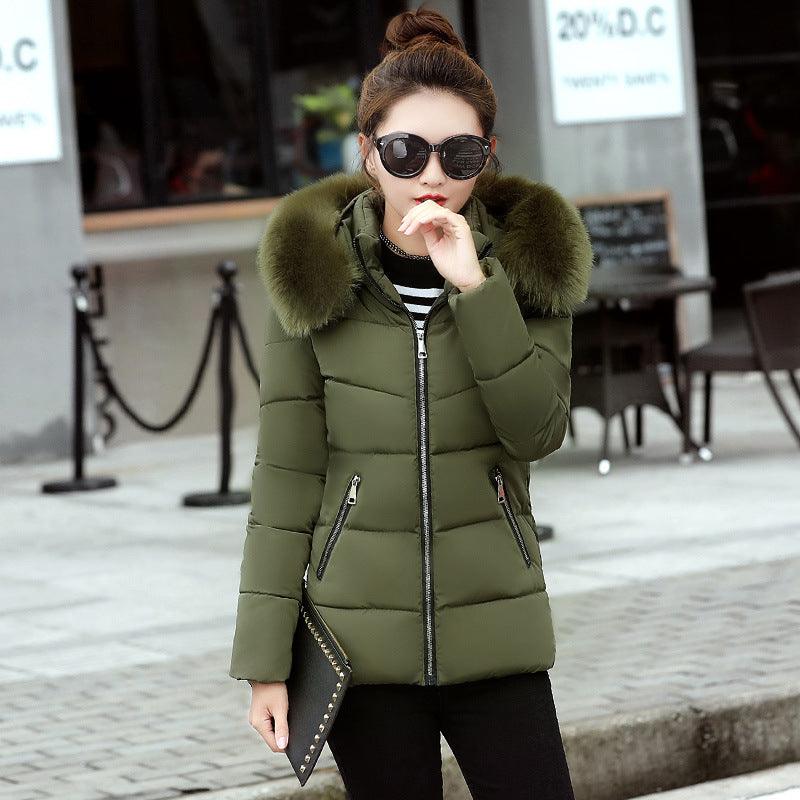 Korean Style Hooded Down Padded Jacket All-Match Small Cotton Jacket