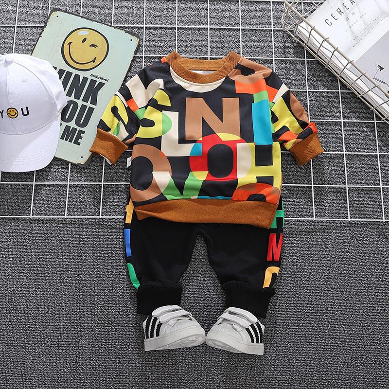 Autumn Baby Spring And Autumn Children'S Full-Print Letter Sweater