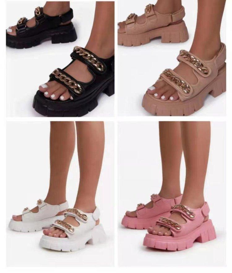 European And American Chain mid-heel Sandals Women's Platform Casual Sports Sandals
