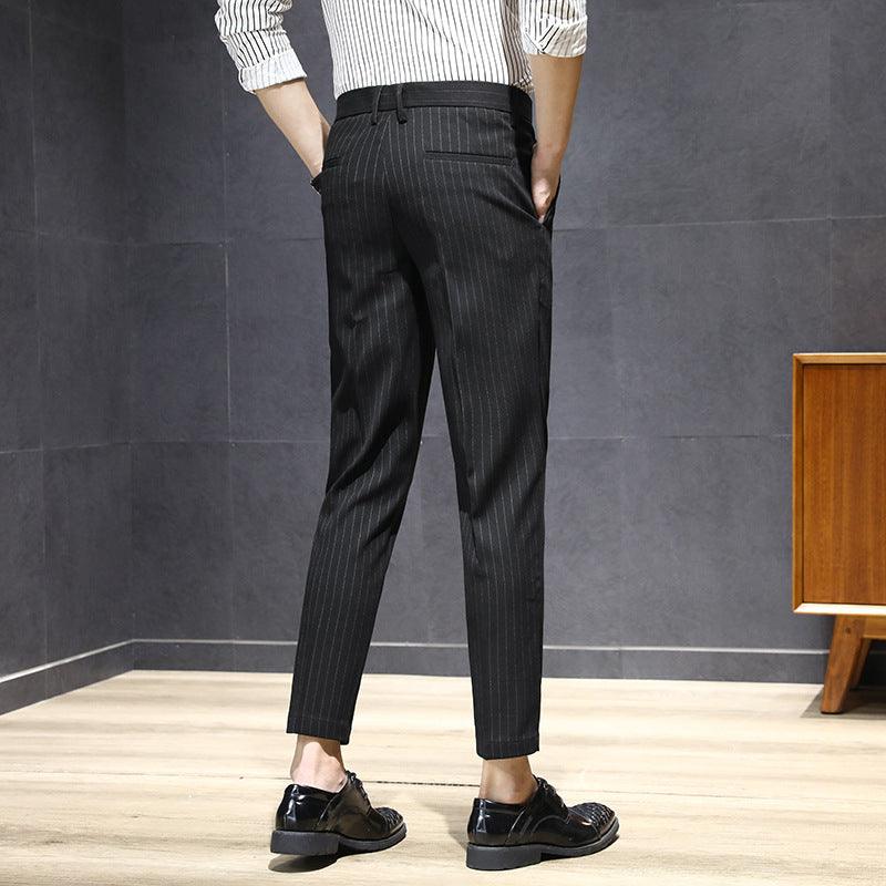 Business Striped Trousers For Men Slim And Free Ironing