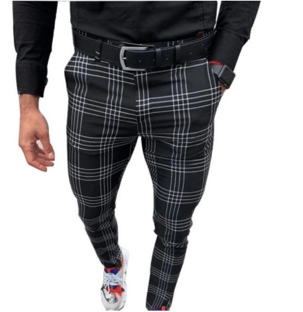 Large Plaid Striped Casual Pants Fashion Foot Pants
