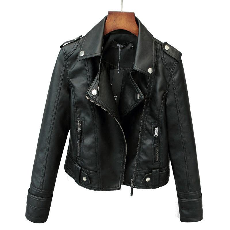 Fashionable Slim Leather Coat Pu Coat For Ladies