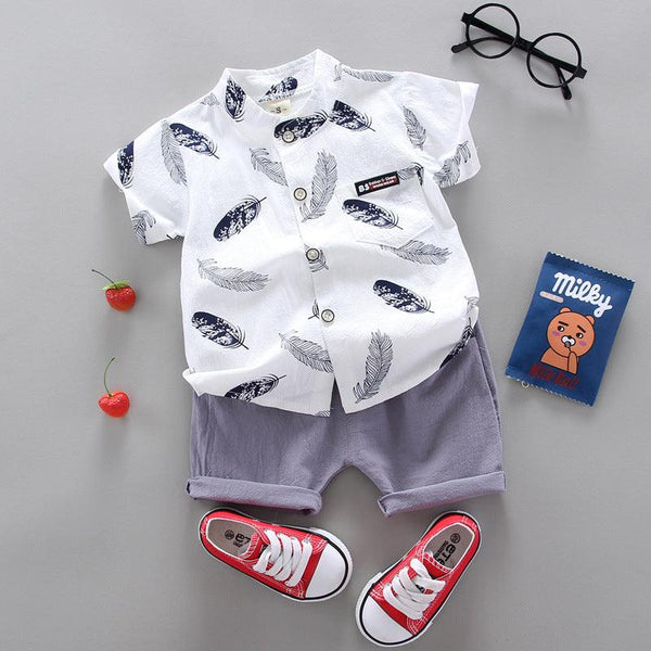 Cartoon two-piece cotton short sleeve shorts