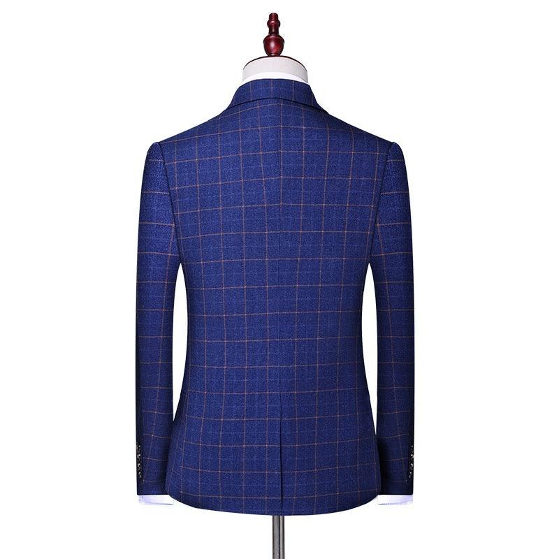 Three-piece men's plaid suit