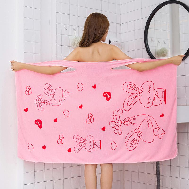 Wearable sling bath towel female soft absorbent beach towel