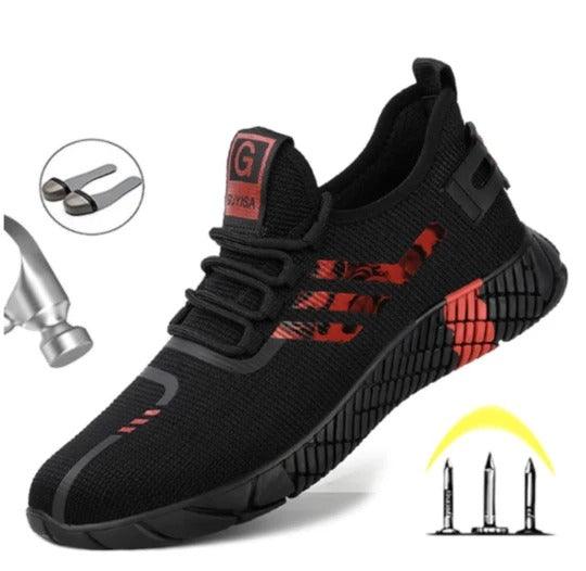 Men's flying mesh safety shoes