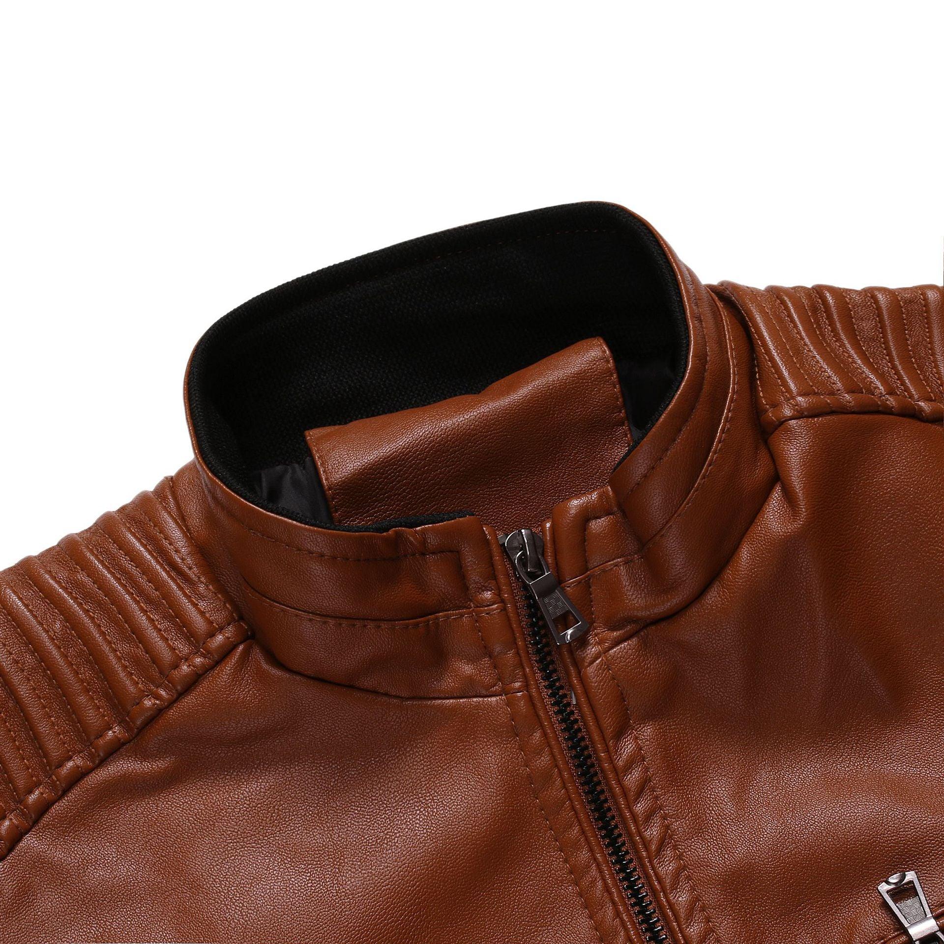 Stand collar motorcycle leather