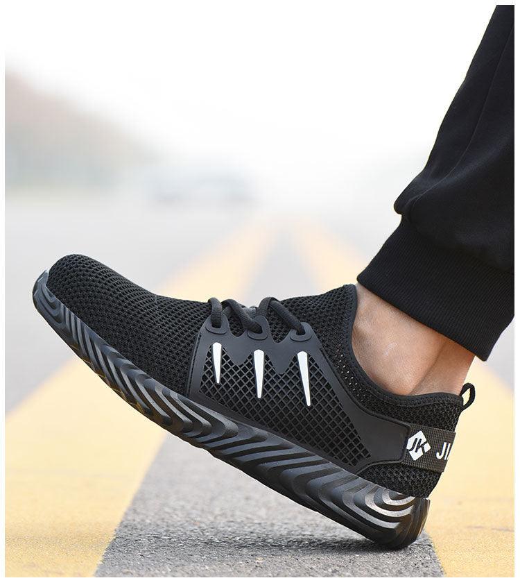 Steel-toed flying mesh protective shoes