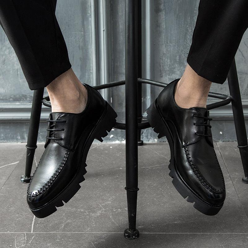 British fashion pointed toe platform men's shoes